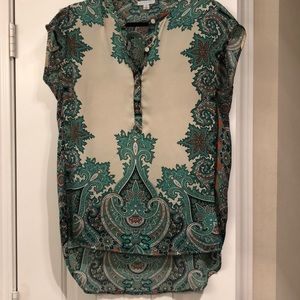 Short Sleeve Paisley Top